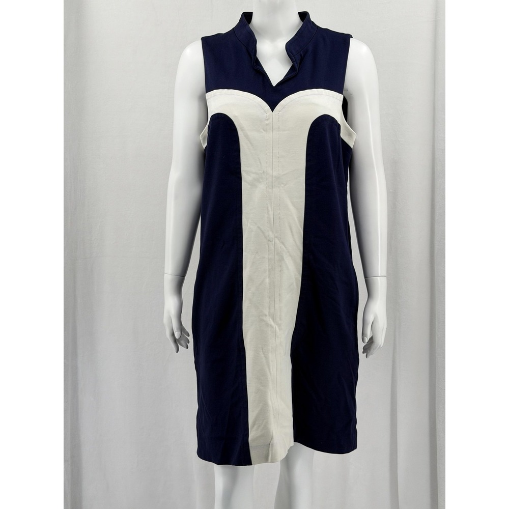 Lilly Pulitzer‎ Dress Womens 12 Navy White Colorblock Sleeveless Shift Nautical